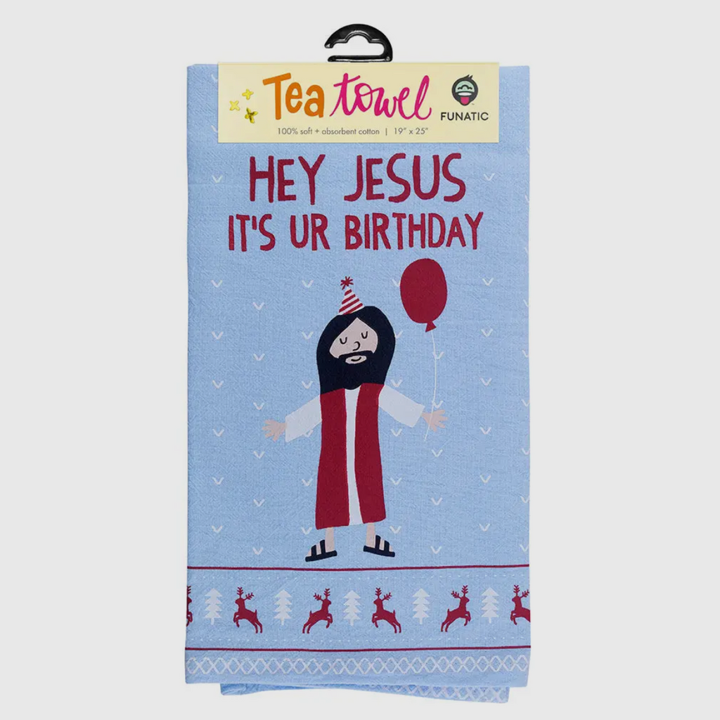 Happy Birthday Jesus Tea Towel