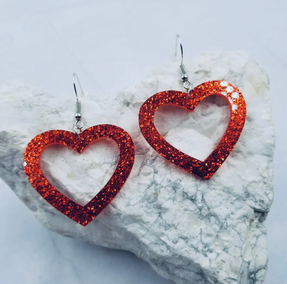 Heart Glitter Earrings