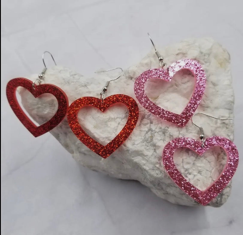 Heart Glitter Earrings