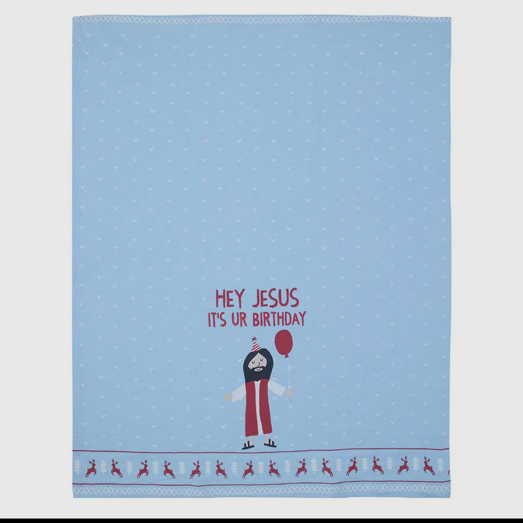 Happy Birthday Jesus Tea Towel